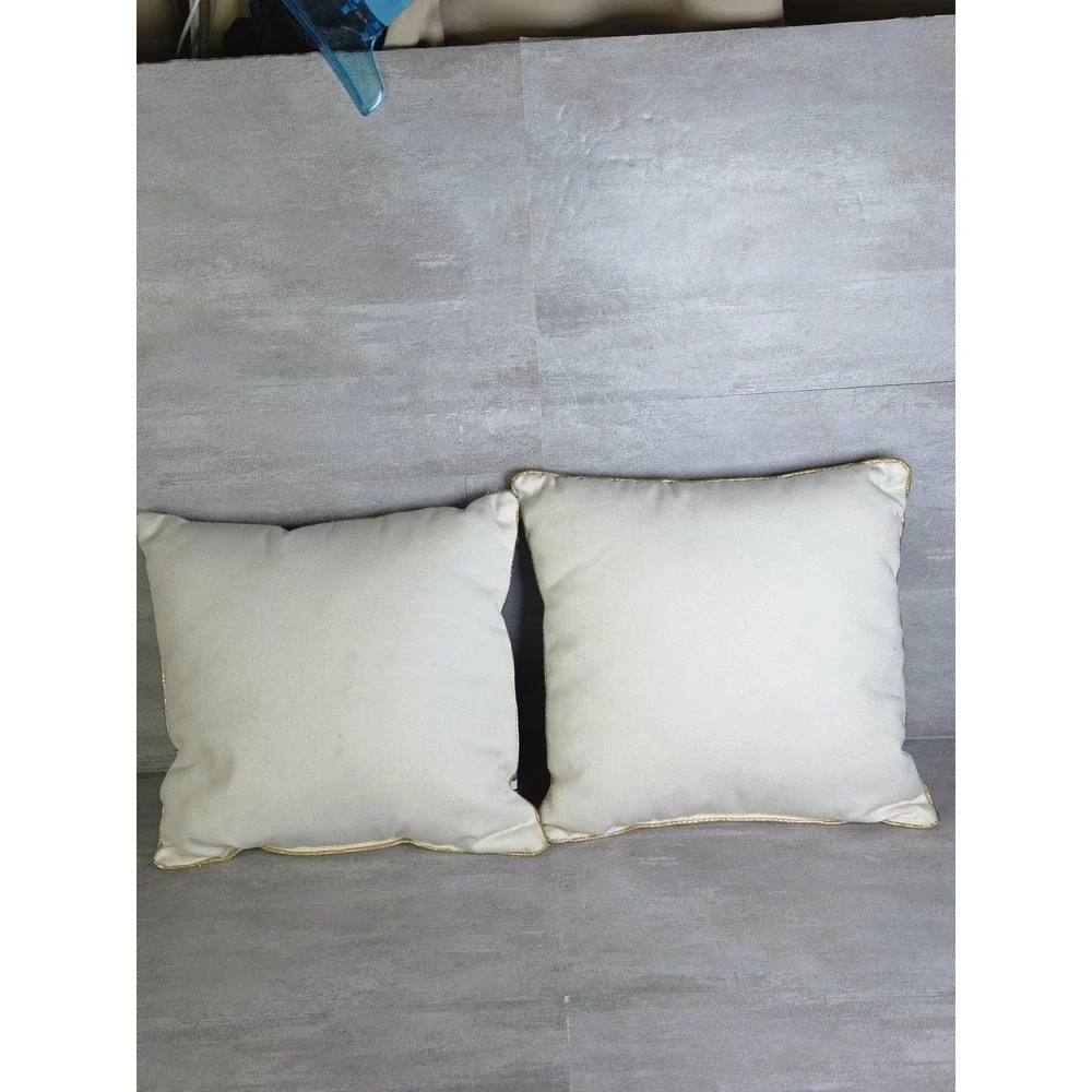 Holiday Christmas Pair Throw Pillow Post Office Toy Store Decor 11x11